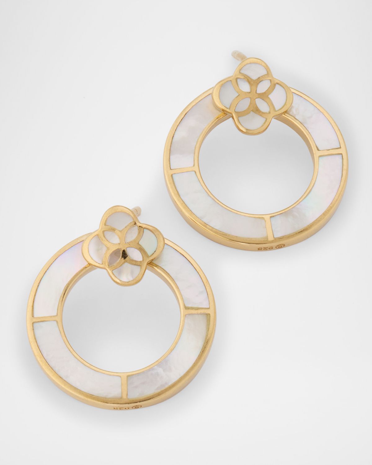 Jan Leslie Petal Mother-of-Pearl Post Hoop Earrings