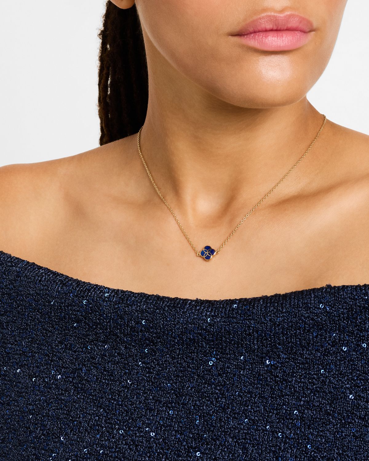 Jan Leslie Single Petal Gemstone Station Necklace