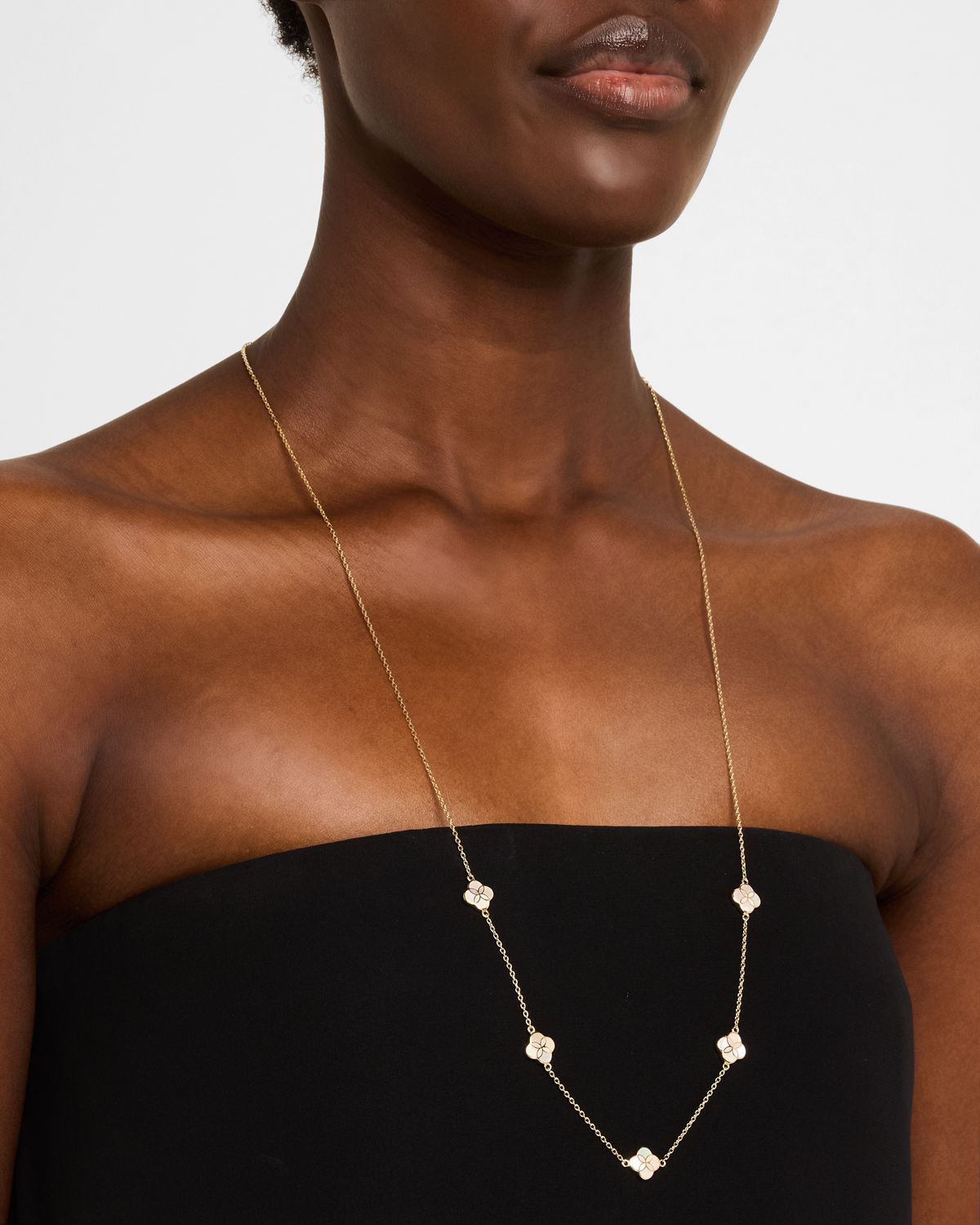 Jan Leslie Five Petal Gemstone Station Necklace