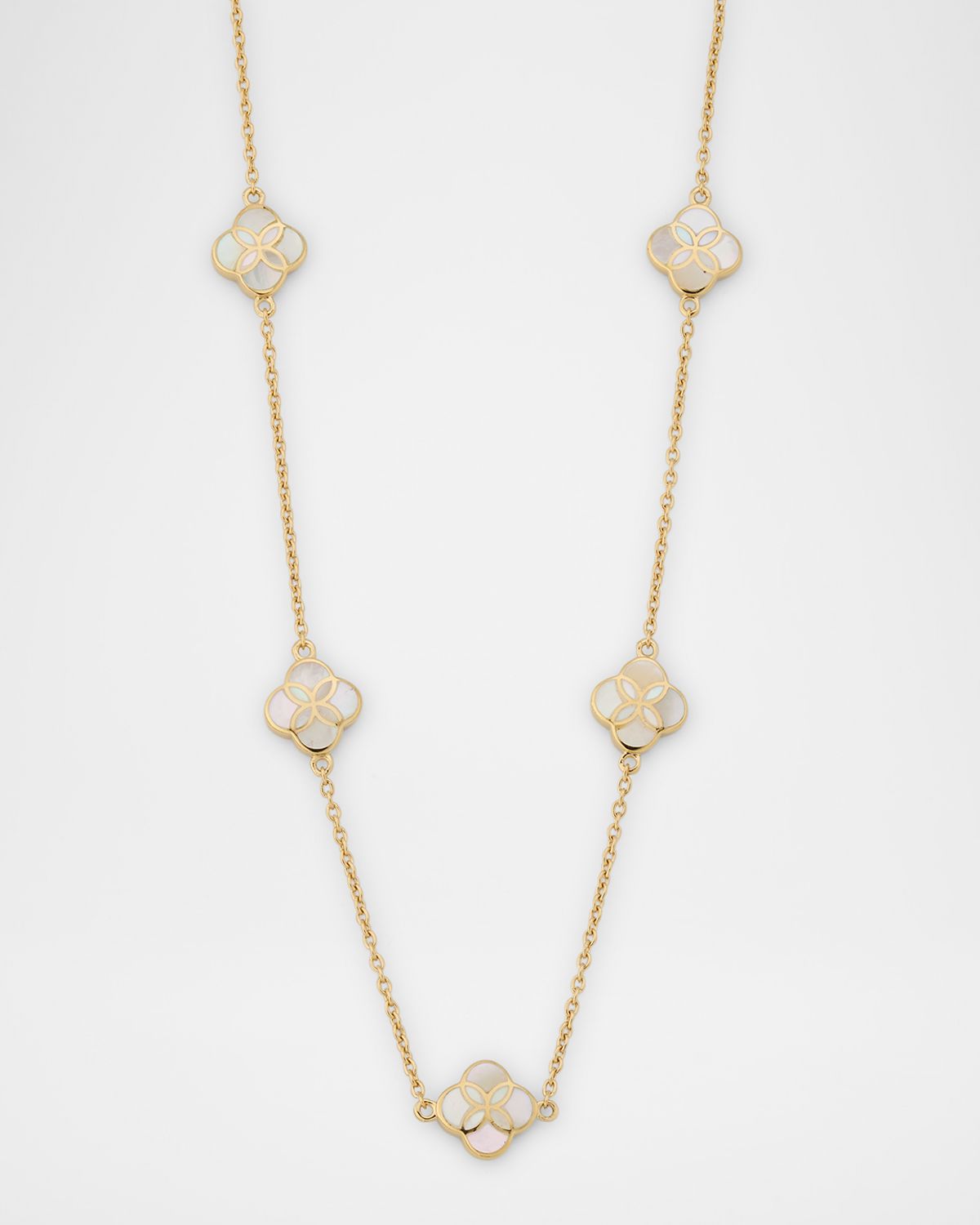 Jan Leslie Five Petal Gemstone Station Necklace