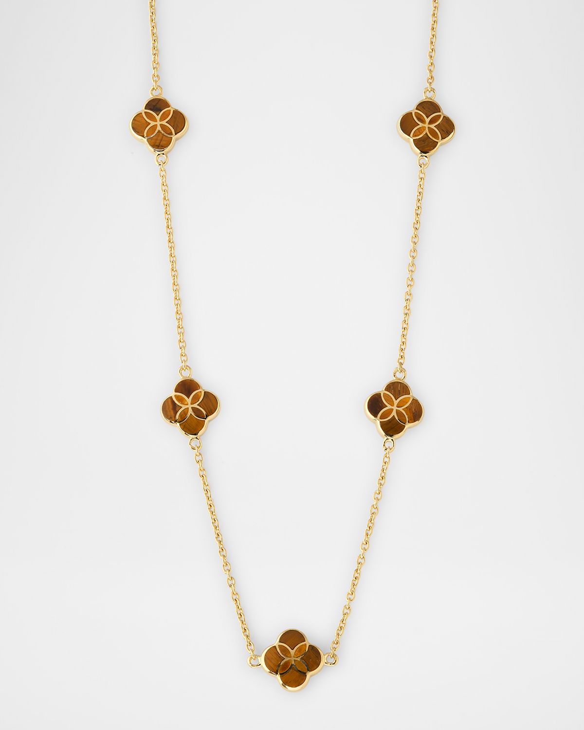 Jan Leslie Five Petal Gemstone Station Necklace