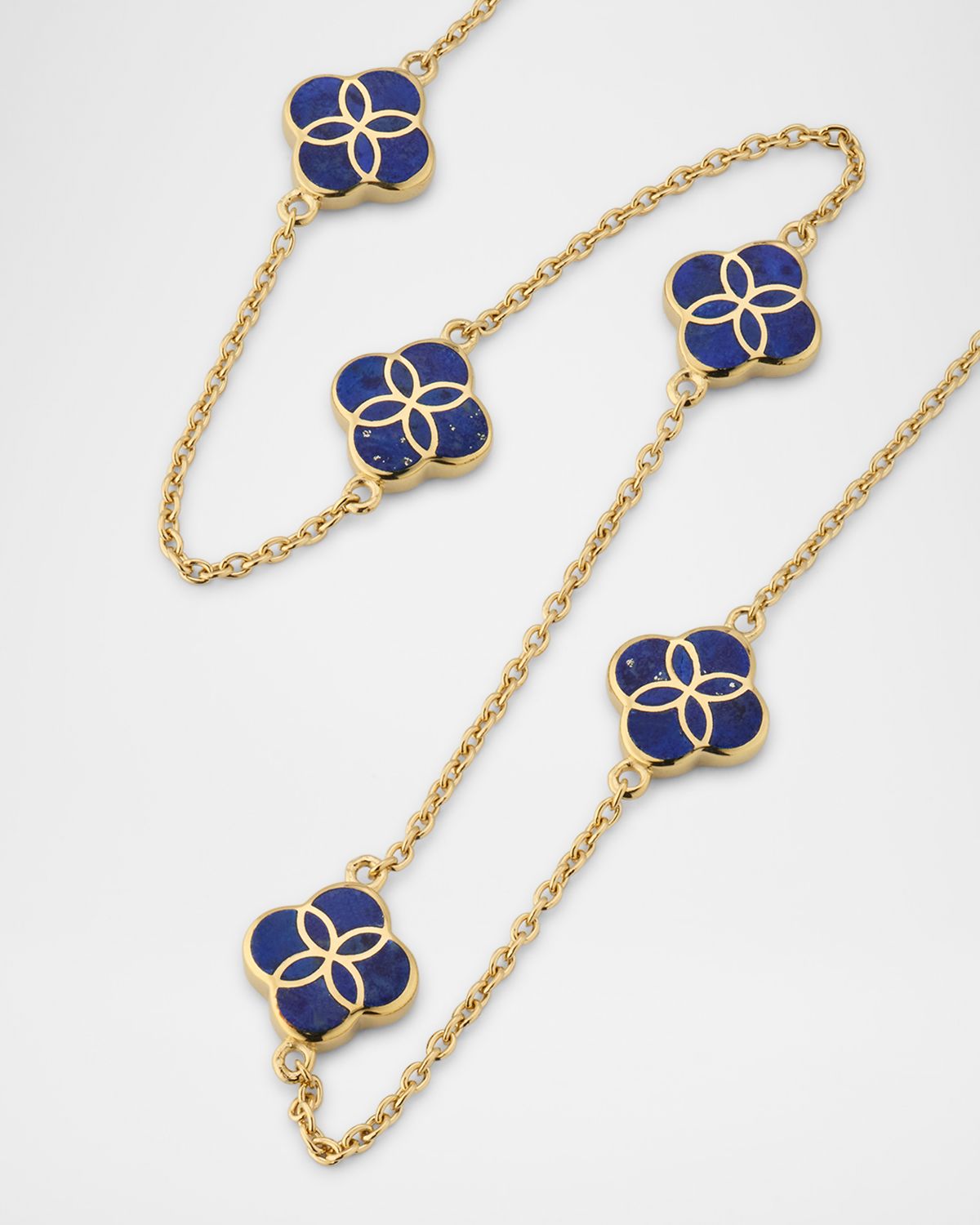 Jan Leslie Five Petal Gemstone Station Necklace