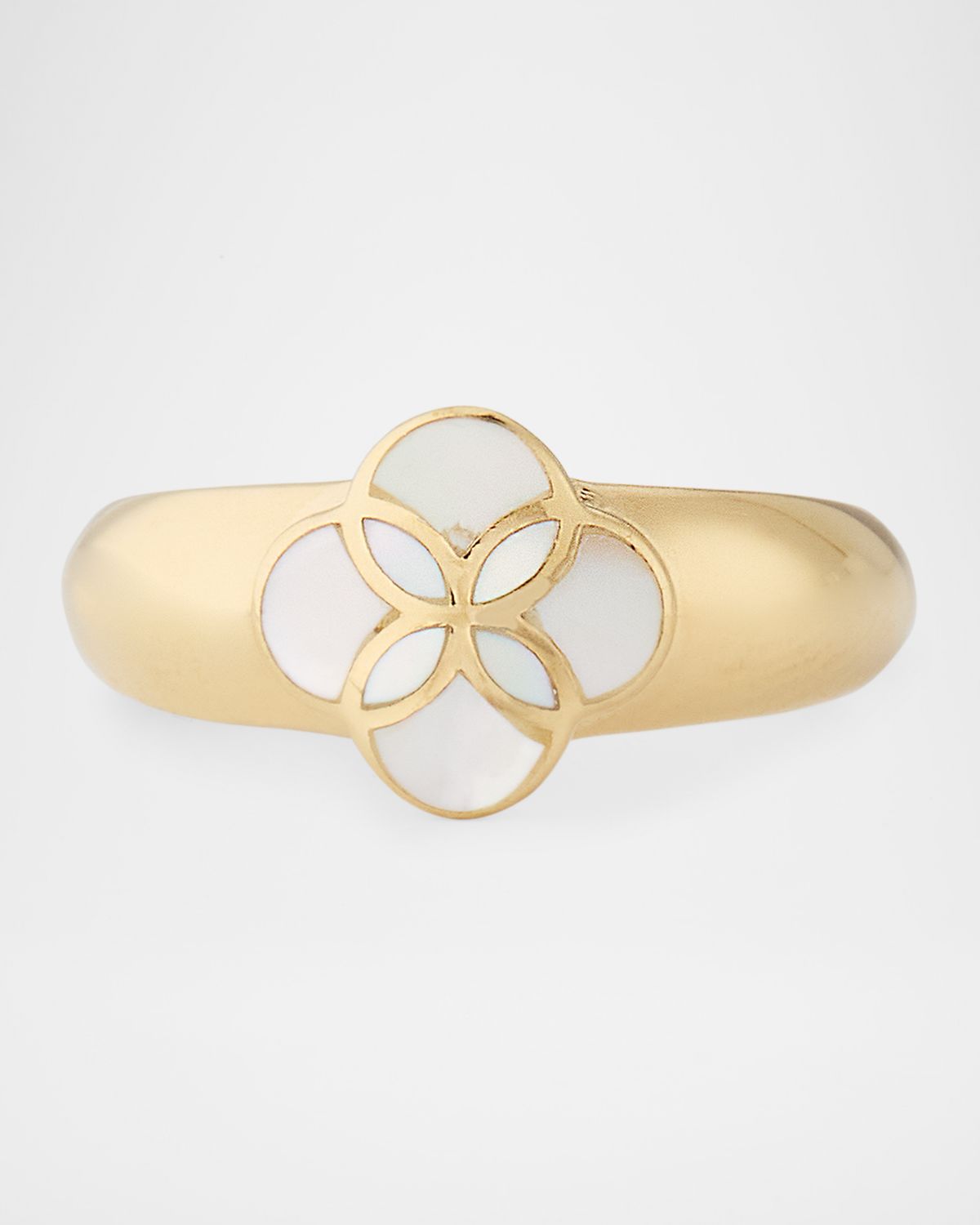 Jan Leslie White Mother of Pearl Petal Band Ring