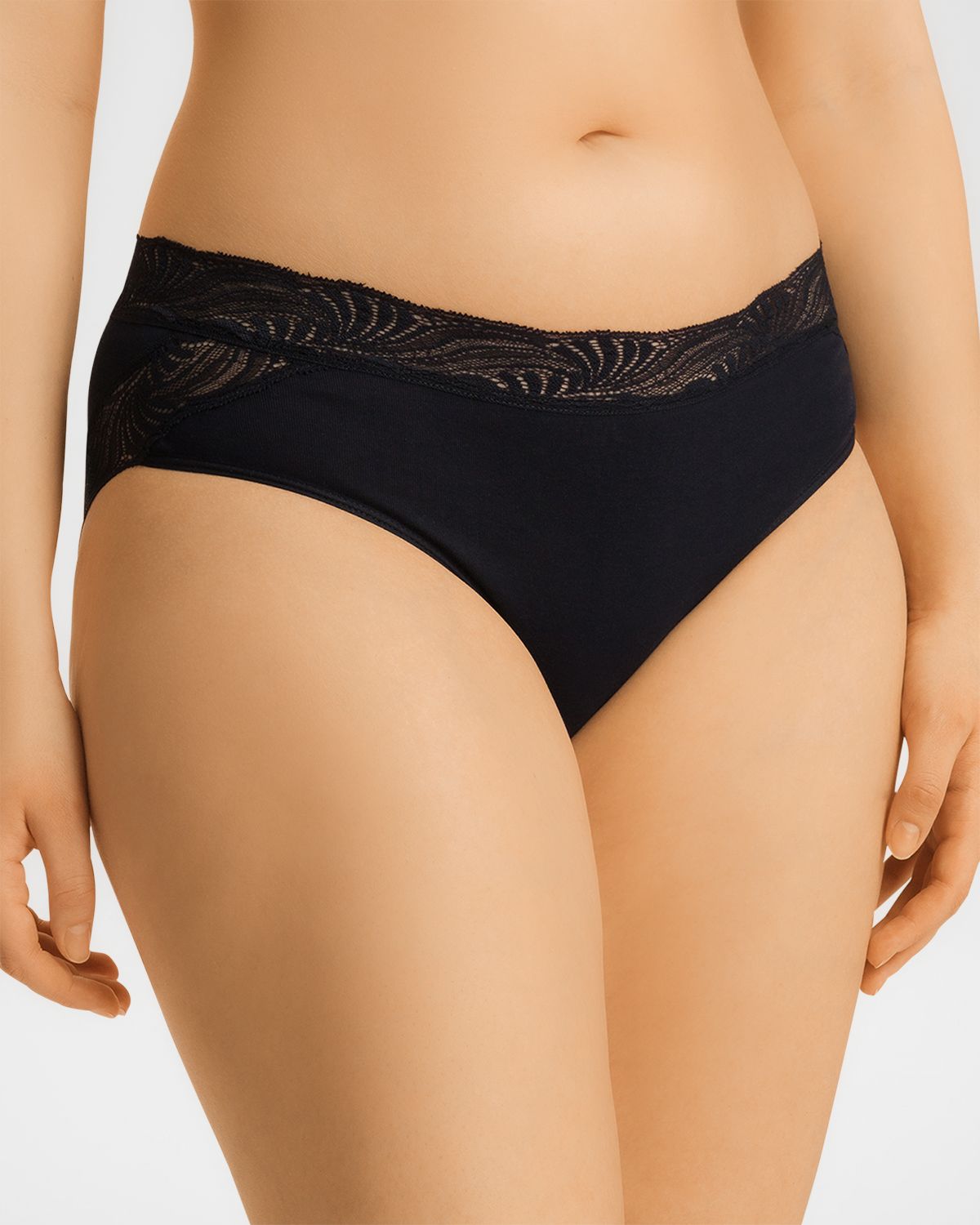 Hanro Cotton Delight Lace-Trim High-Cut Briefs | Thumbnail 5