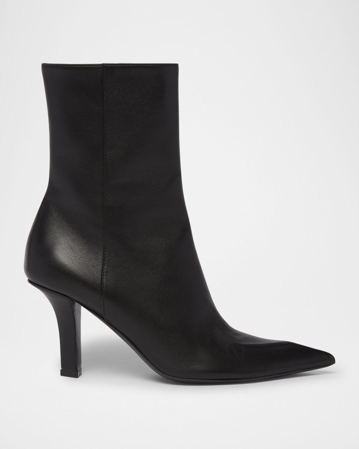 Amina Muaddi Christine Leather Zip Ankle Booties