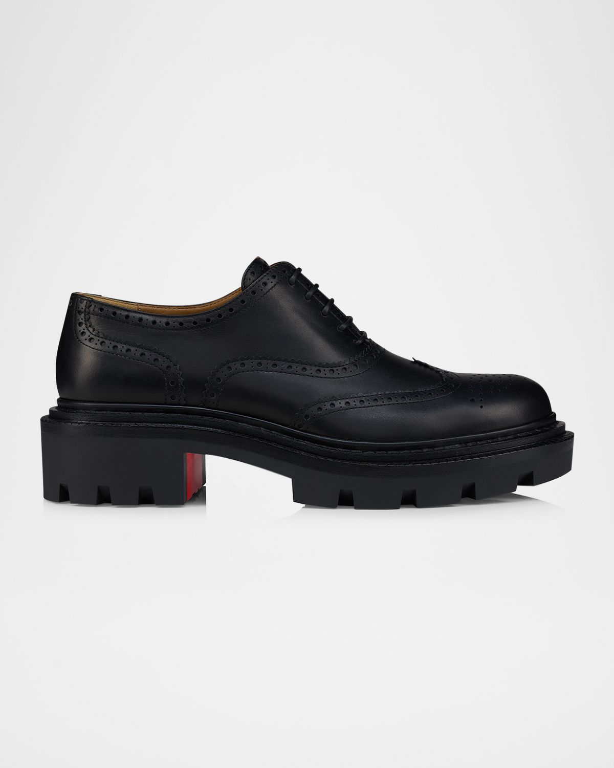Christian Louboutin Men 's College Wingtip Brogue Leather Derby Shoes