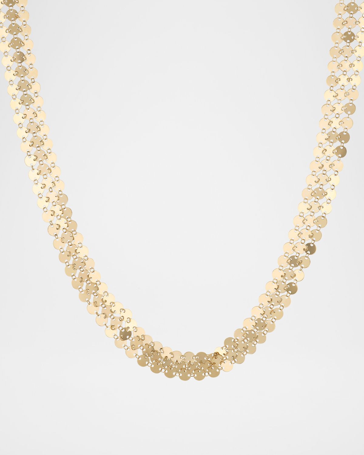 LANA 14K Gold Laser Chainmail 3-Row Necklace