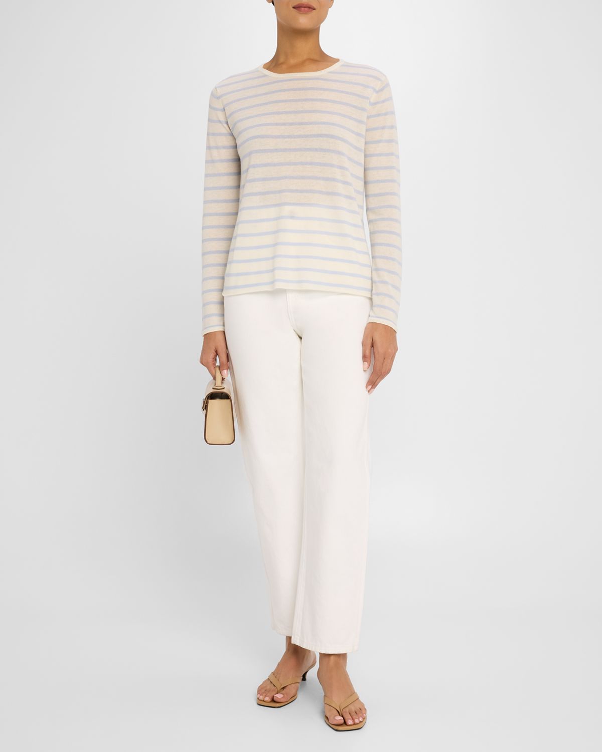 Majestic Filatures Striped Machine-Washable Cashmere Sweater