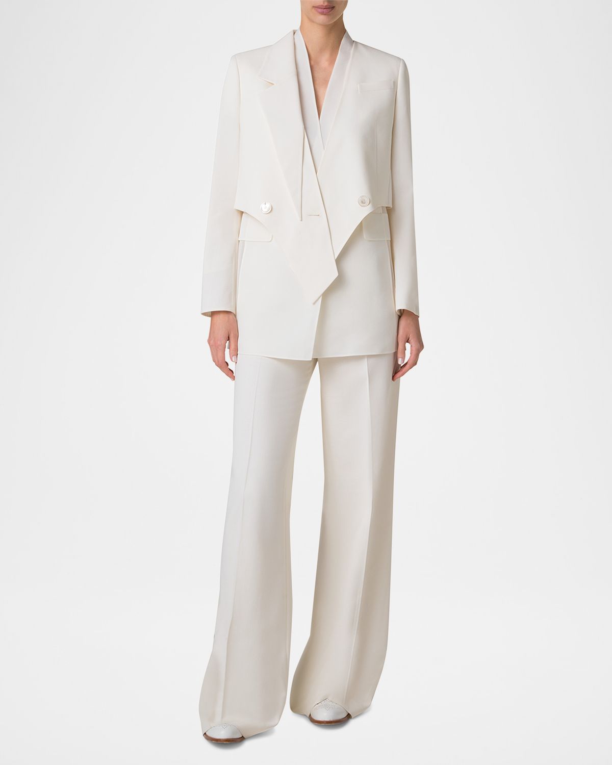 Akris Amie Short Wool Double-Face Jacket