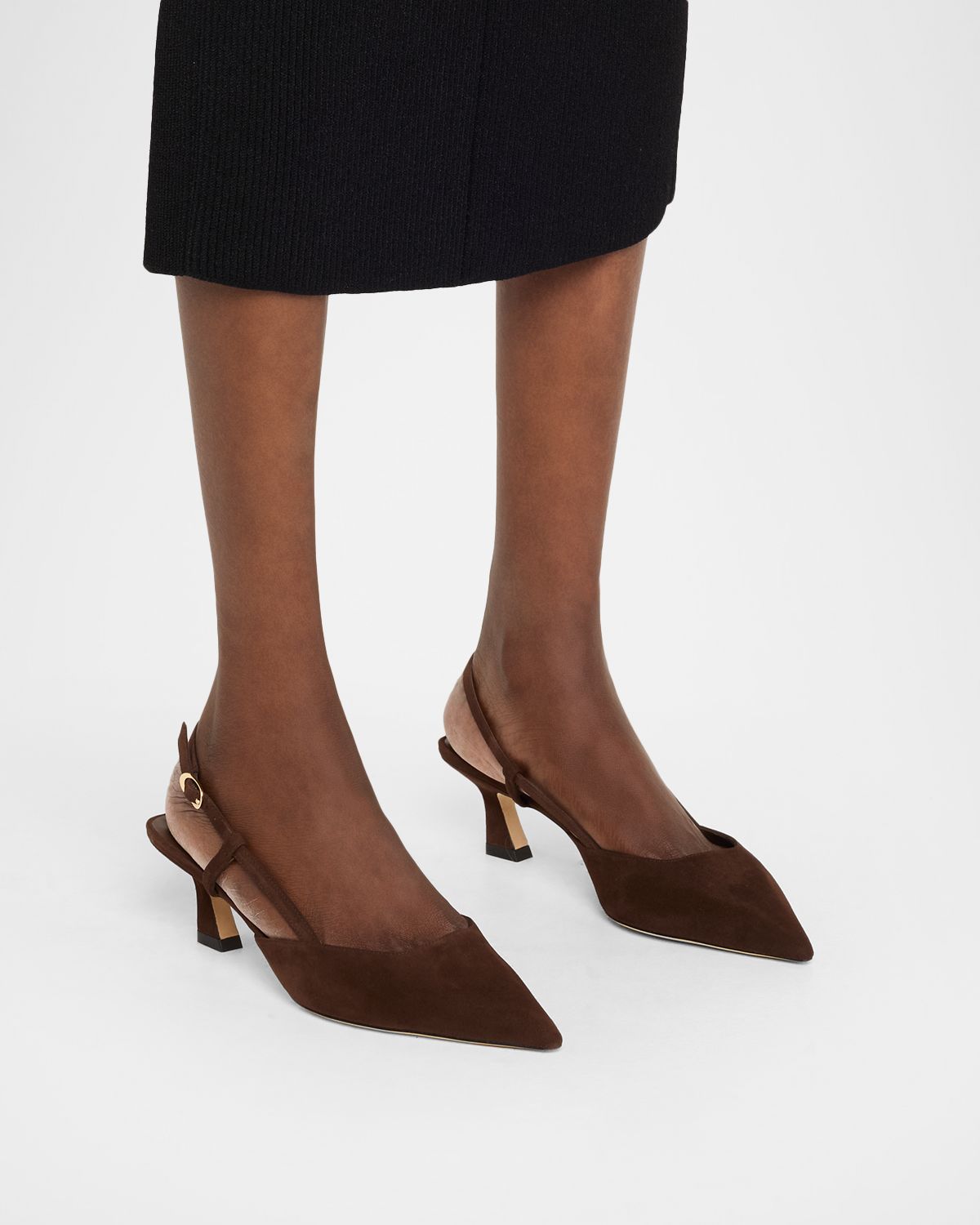 Stuart Weitzman 50mm Vinnie Suede Slingback Pumps