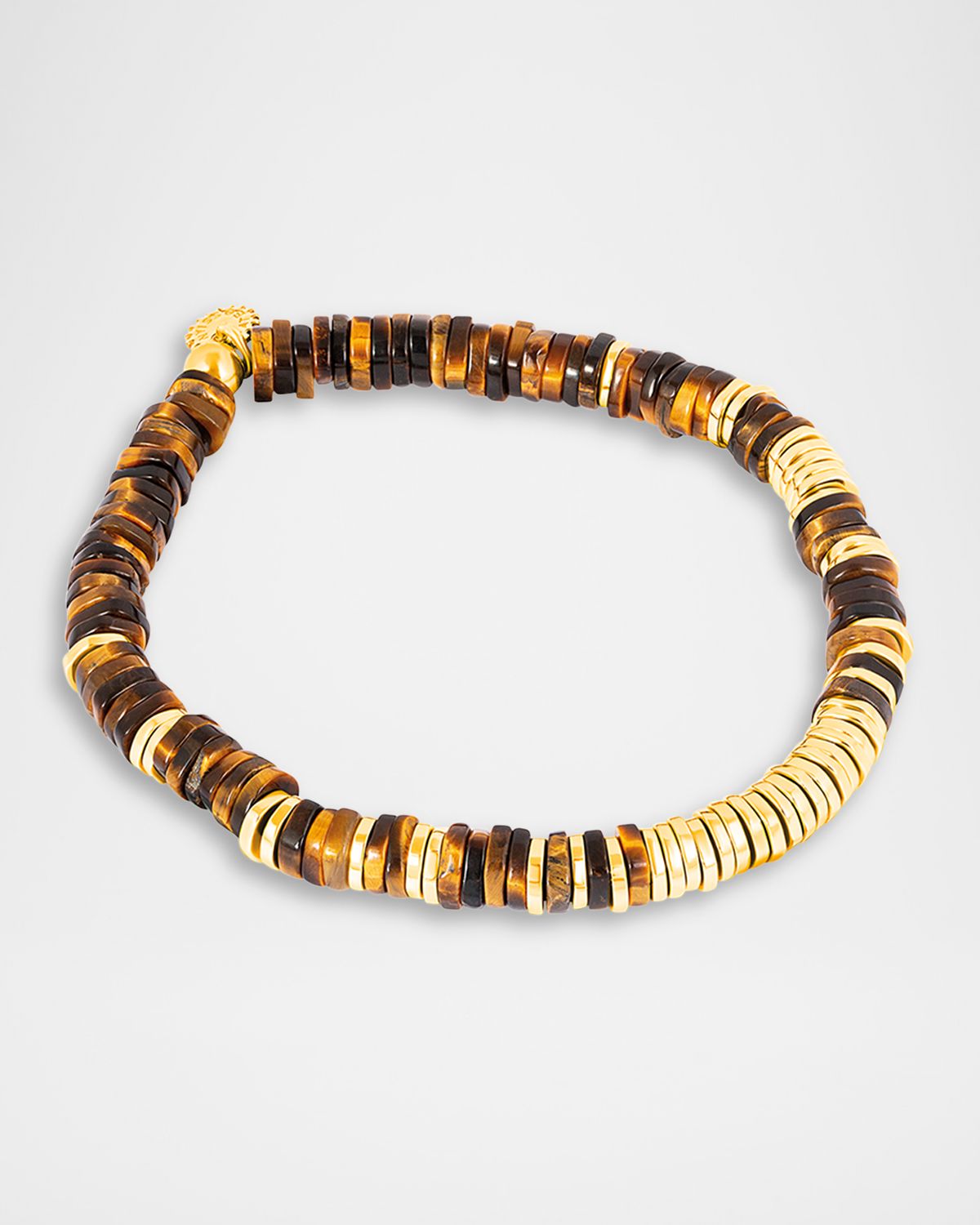 Tateossian Men 's 18k Gold-Plated Tiger 's Eye Constellation Beaded Bracelet