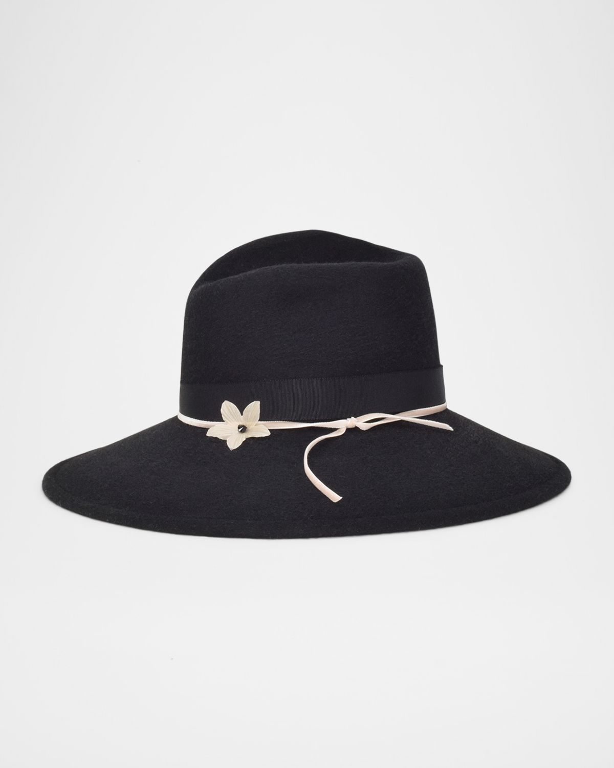 Gigi Burris Drake Flower Rabbit Hair Fedora Hat