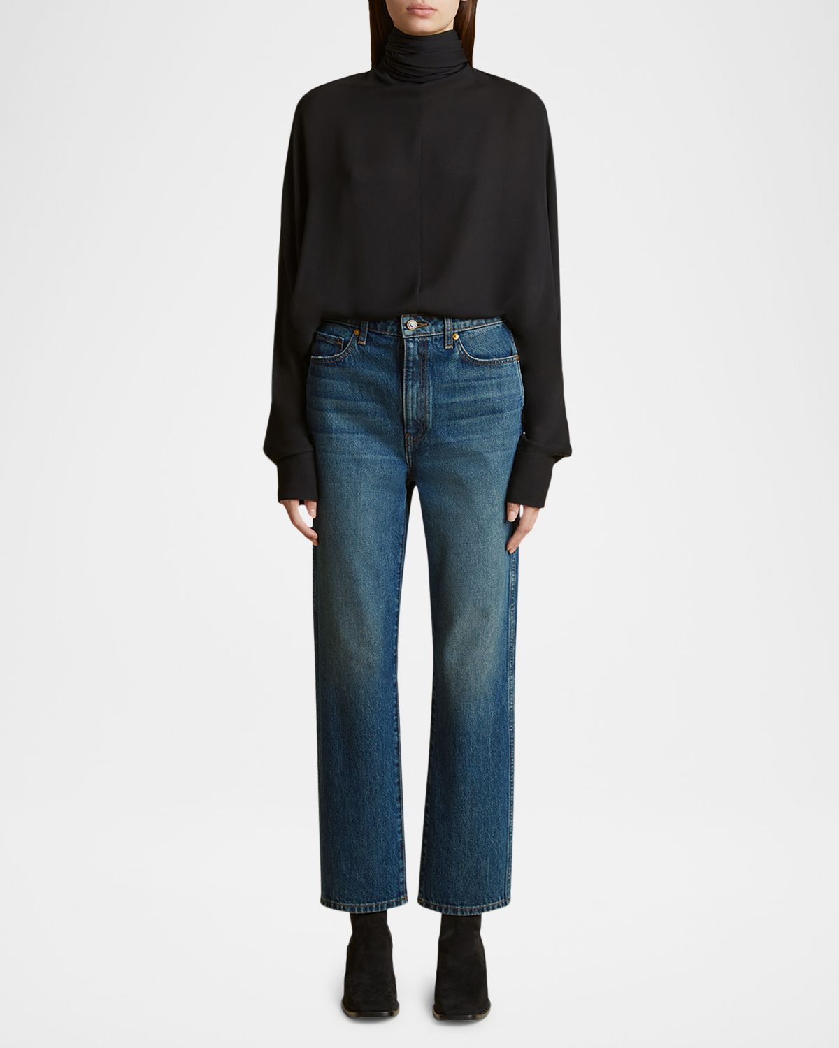 Khaite Abigail High-Rise Straight-Leg Jeans