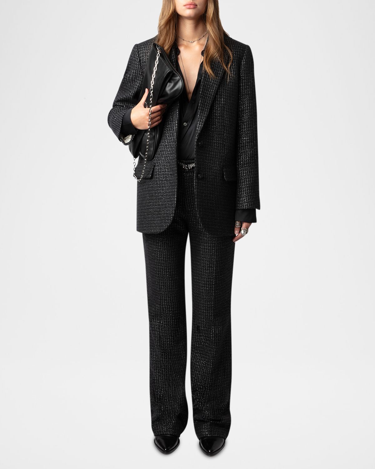 Zadig & Voltaire Pistol Shimmer Tweed Trousers