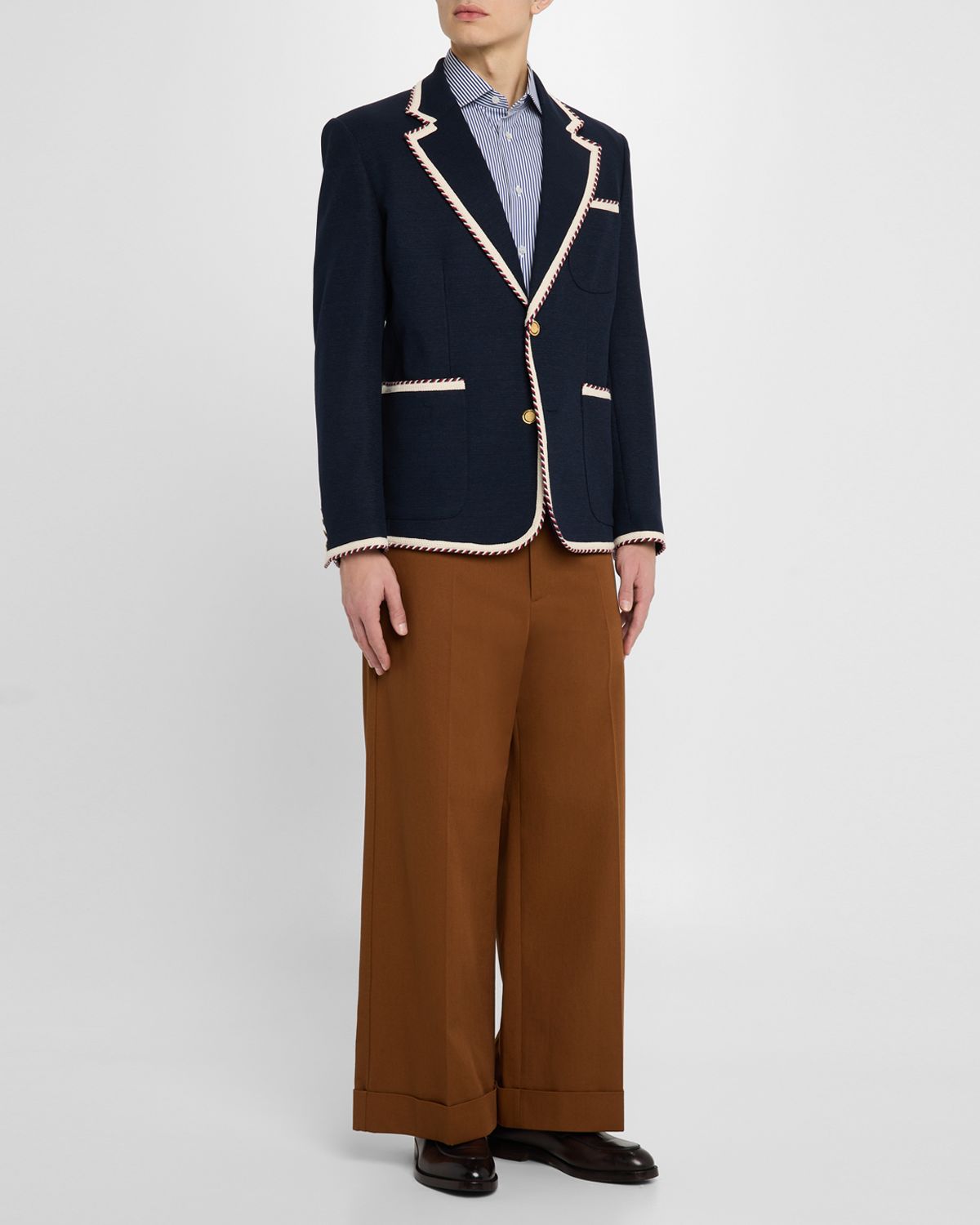 Valentino Garavani Men's VLogo Contrast-Trim Blazer