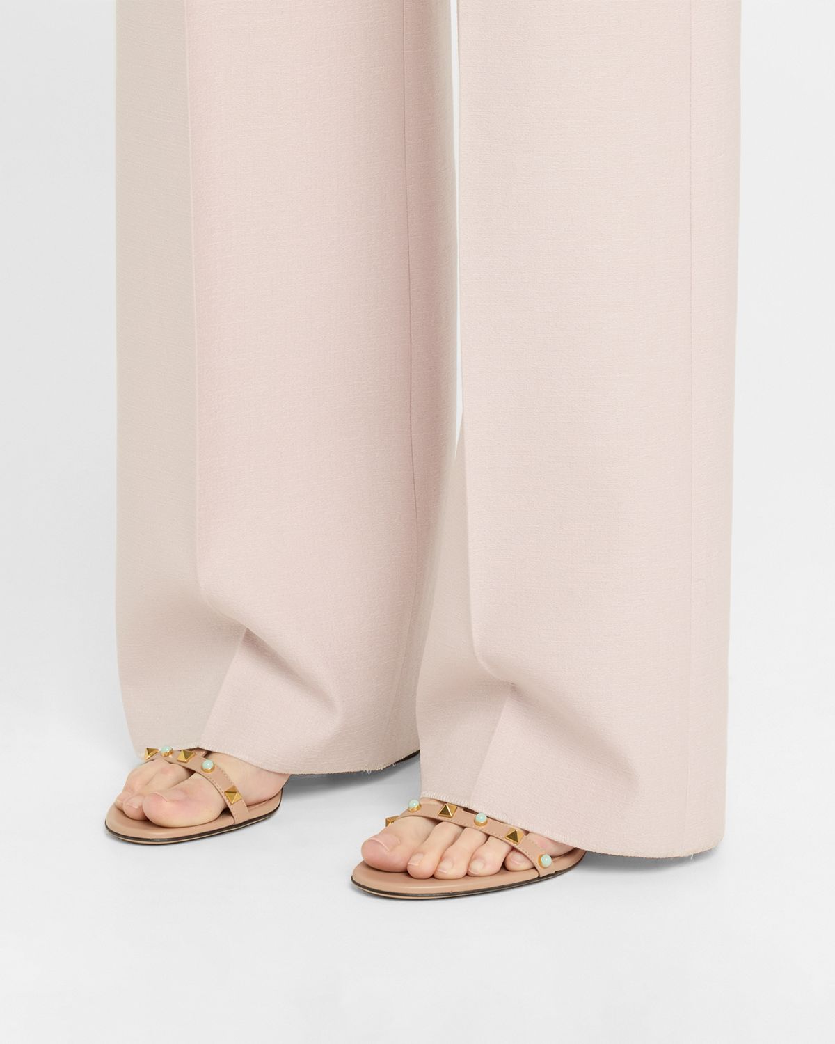 Valentino Garavani Rockstud Leather Caged Mule Sandals