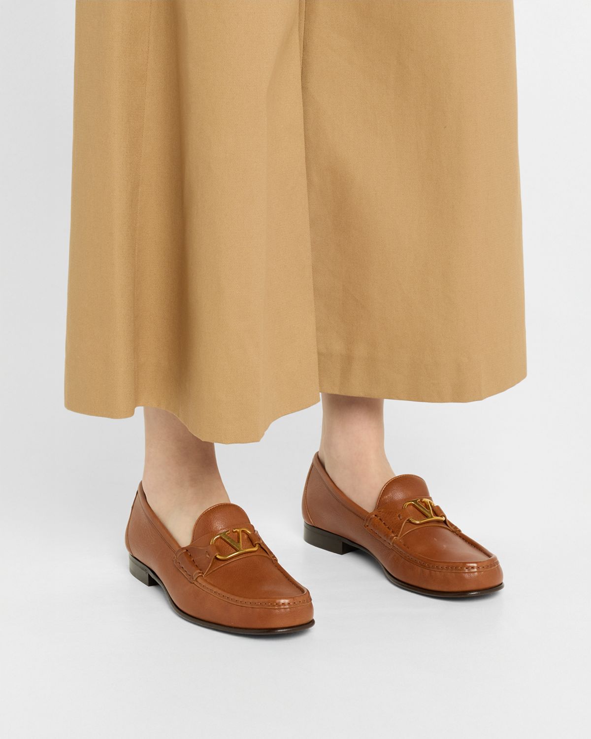 Valentino Garavani VLogo Medallion Leather Loafers