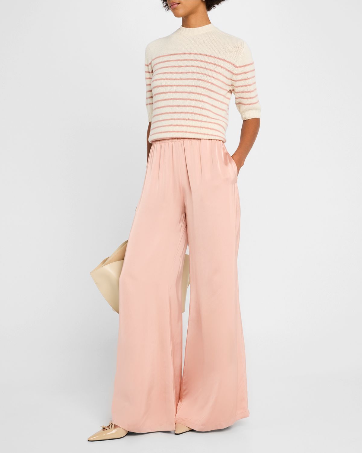 FABIANA FILIPPI Striped Mock-Neck Cashmere Sweater