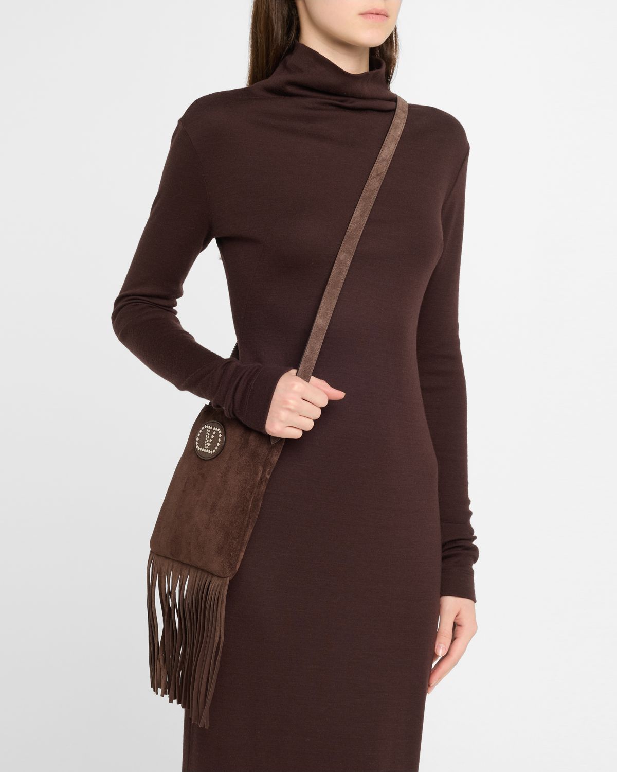 Valentino Garavani Nellcote Fringe Suede Crossbody Bag