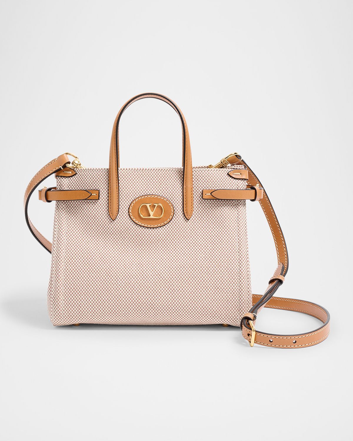Valentino Garavani Antibes Small Canvas Shopping Tote Bag