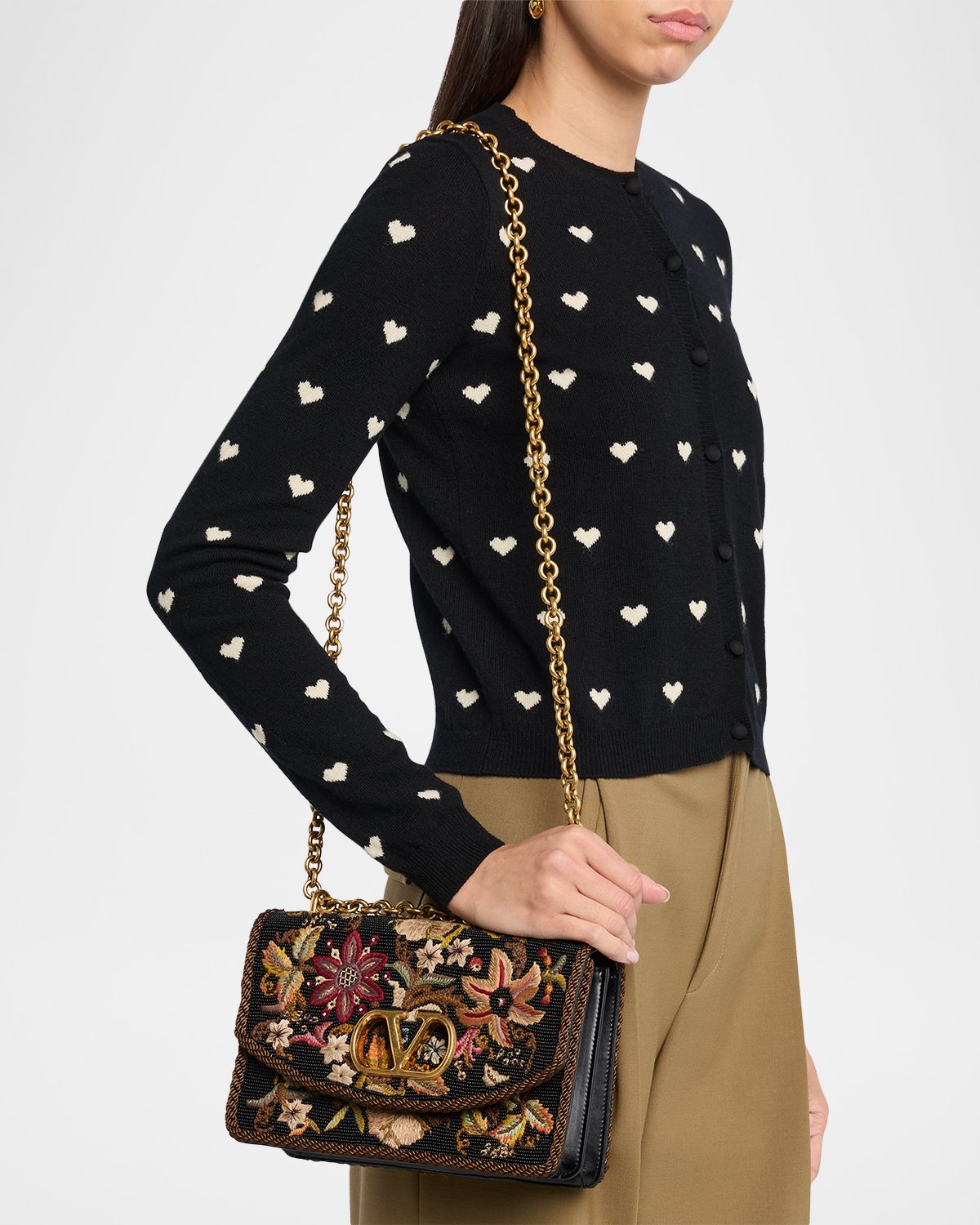 Valentino Garavani Vain Brocade Silk Chain Shoulder Bag | Thumbnail 6