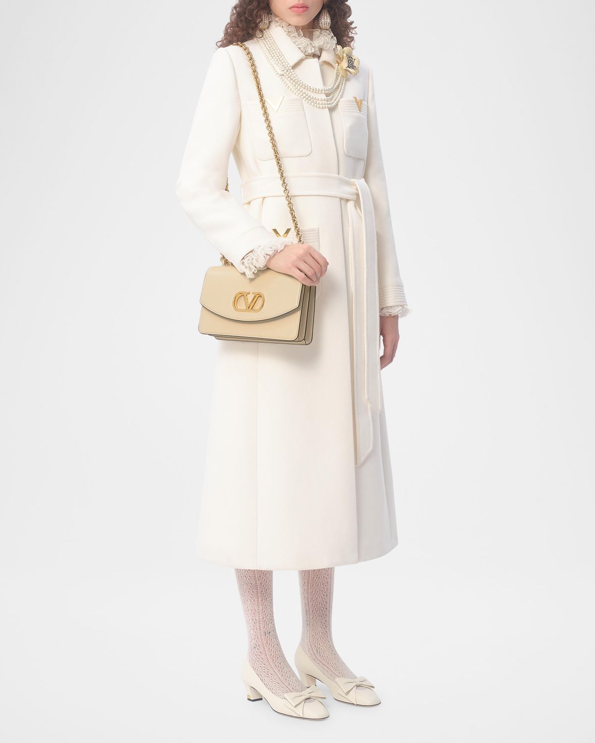 Valentino Garavani Vain Flap Leather Chain Shoulder Bag