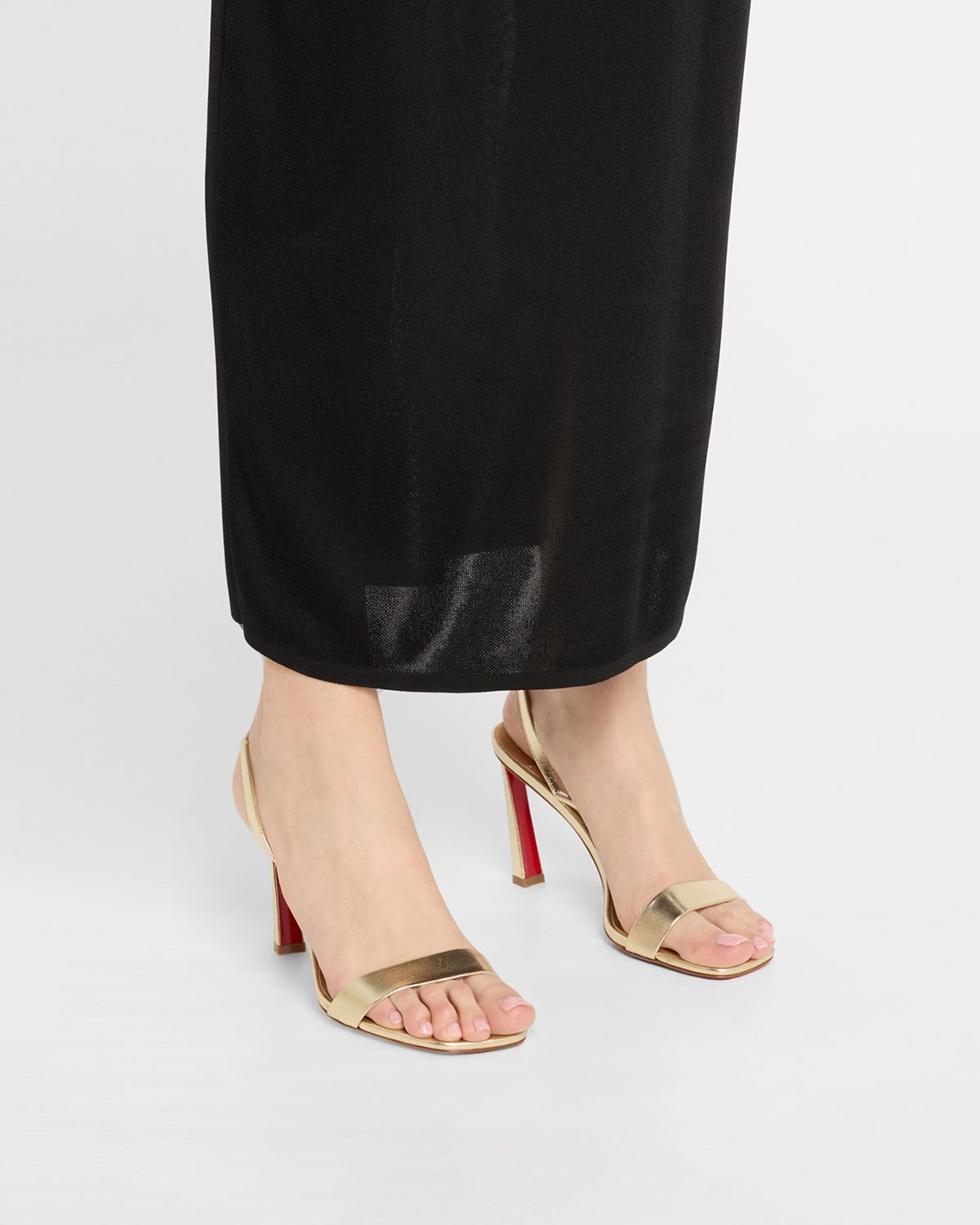 Christian Louboutin 85mm Condora Metallic Slingback Sandals