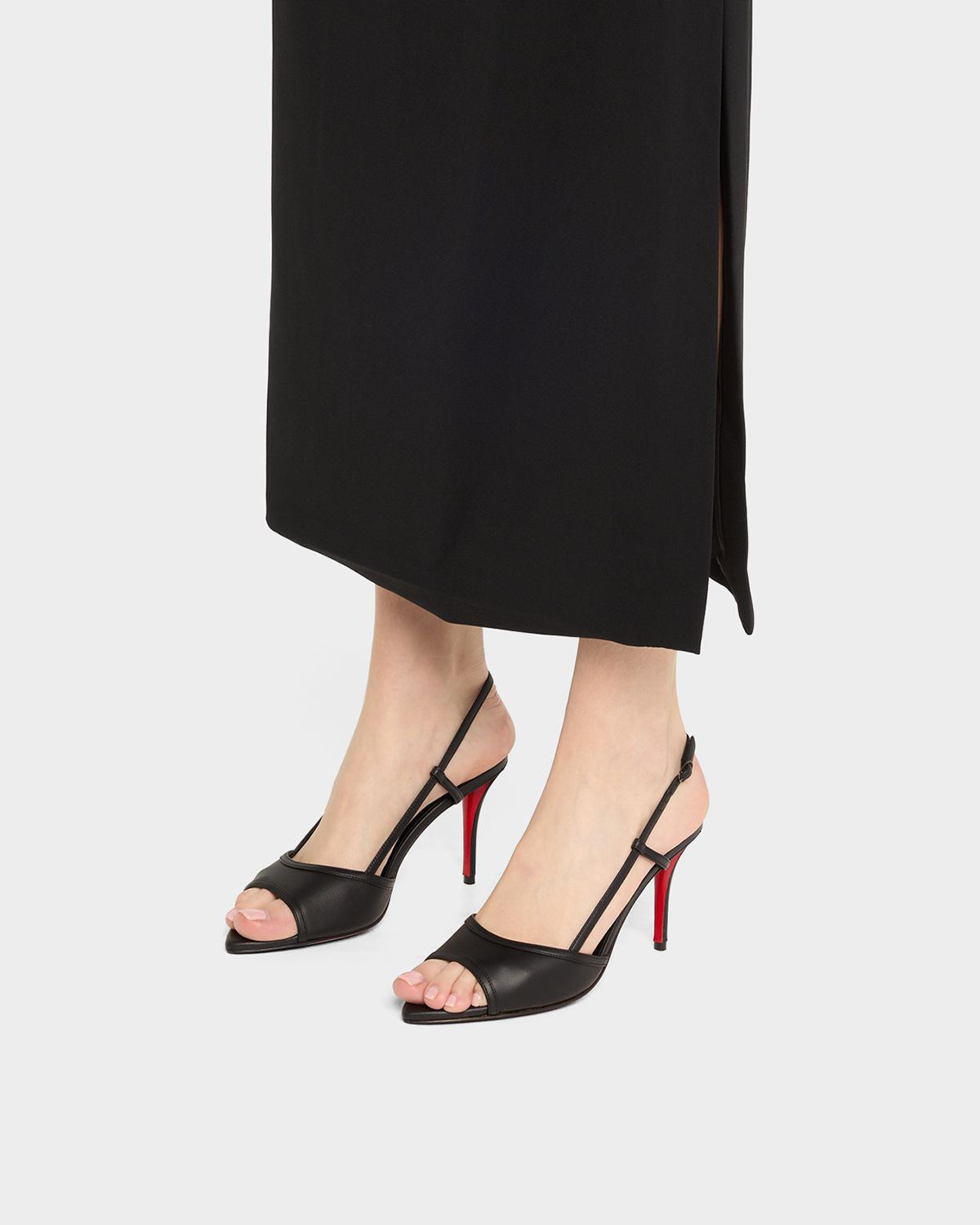 Christian Louboutin 80mm Miss Z Leather Slingback Sandals