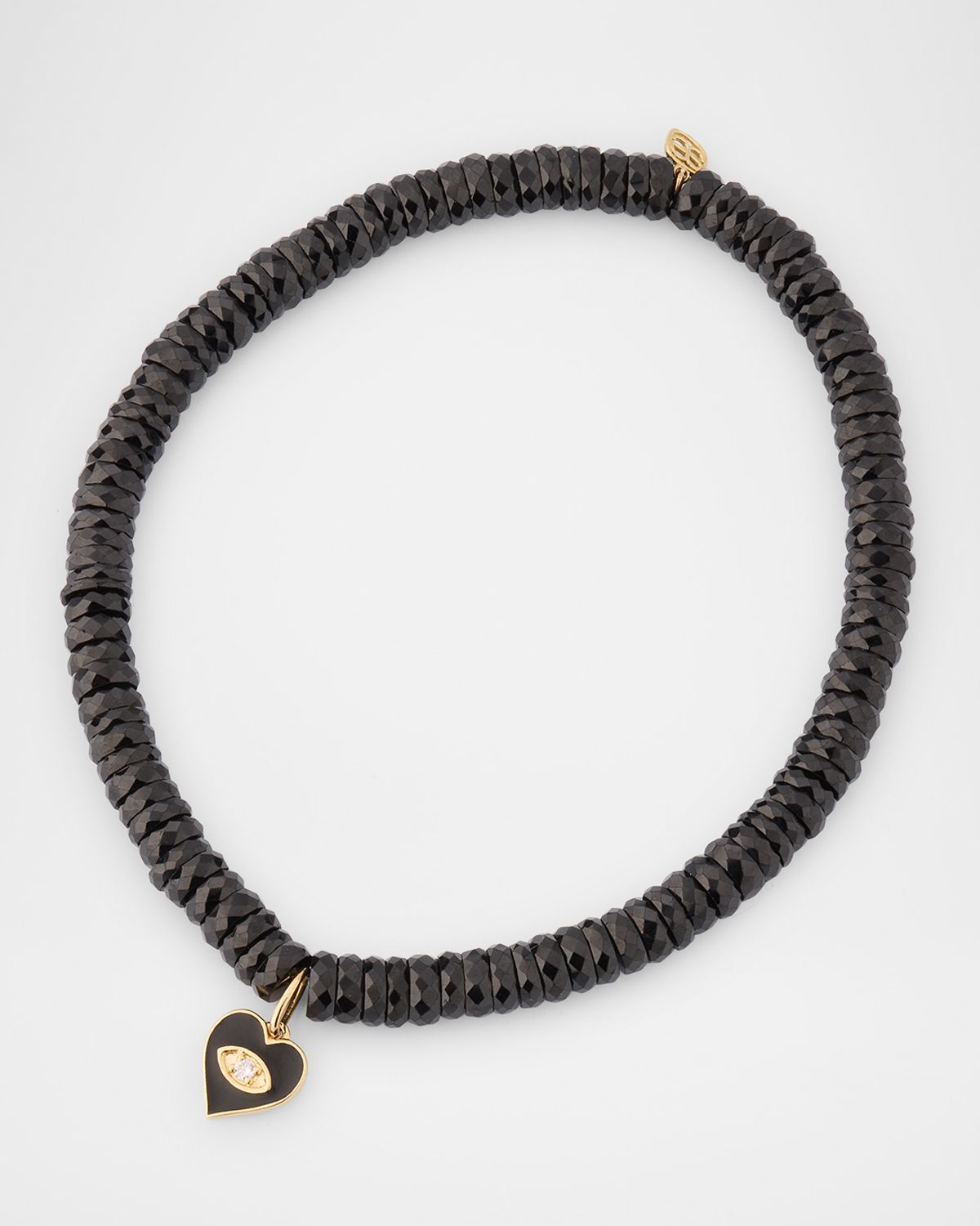 Sydney Evan Enamel Chance Heart with Diamond Marquise Eye Bead Bracelet