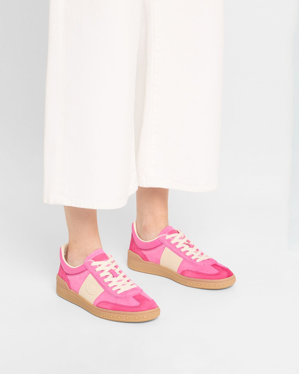 Valentino Garavani Upvillage Mixed Leather Low-Top Sneakers