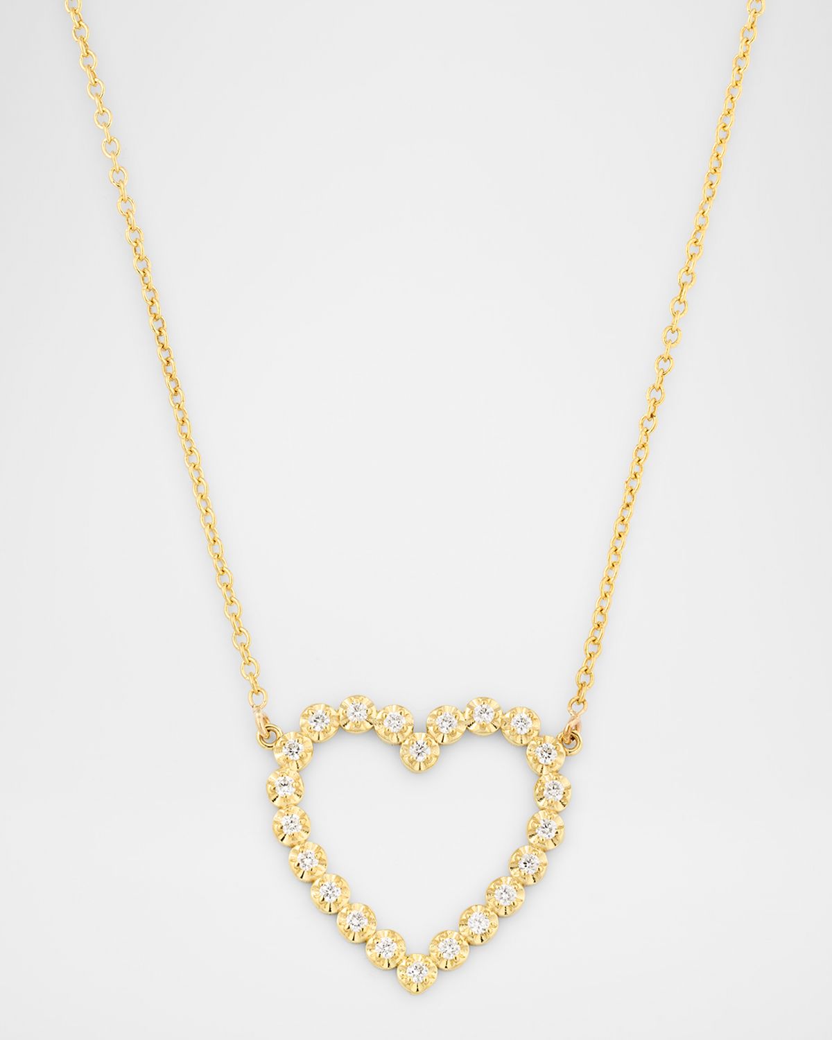 Jennifer Meyer Illusion-Set Diamond Open Heart Pendant Necklace