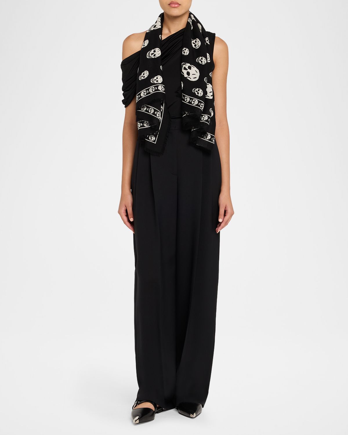 McQueen Classic Skull Wool Scarf