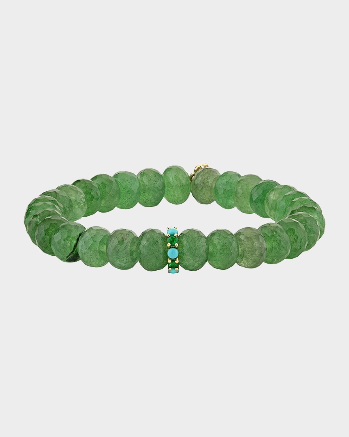 Sydney Evan Large Cocktail Emerald and Turquoise Rondelle Bracelet, 8mm