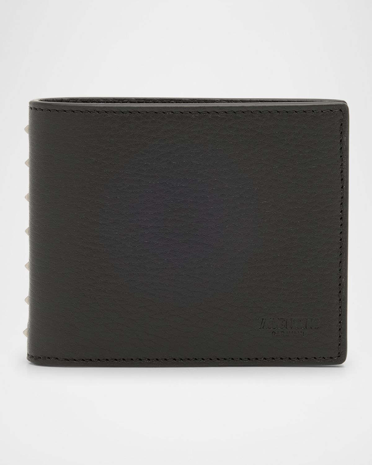 Valentino Garavani Men 's Grained Leather Bifold Wallet