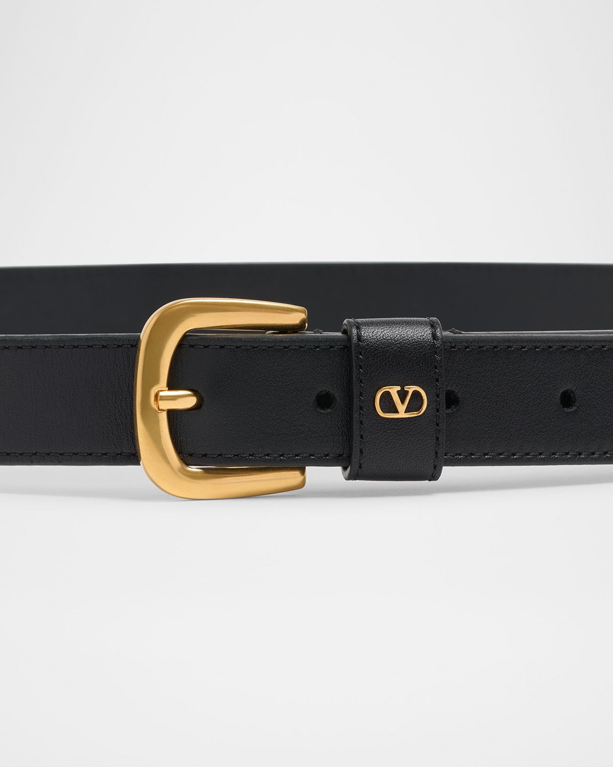Valentino Garavani Men 's Mini VLogo Leather Belt