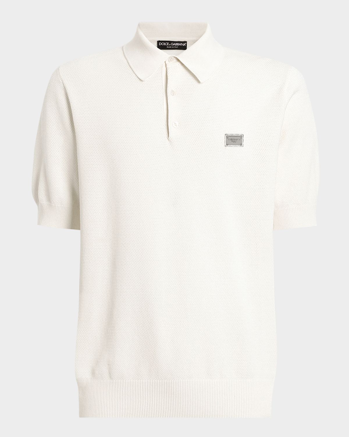 Dolce & Gabbana Men 's Plaque Polo Shirt