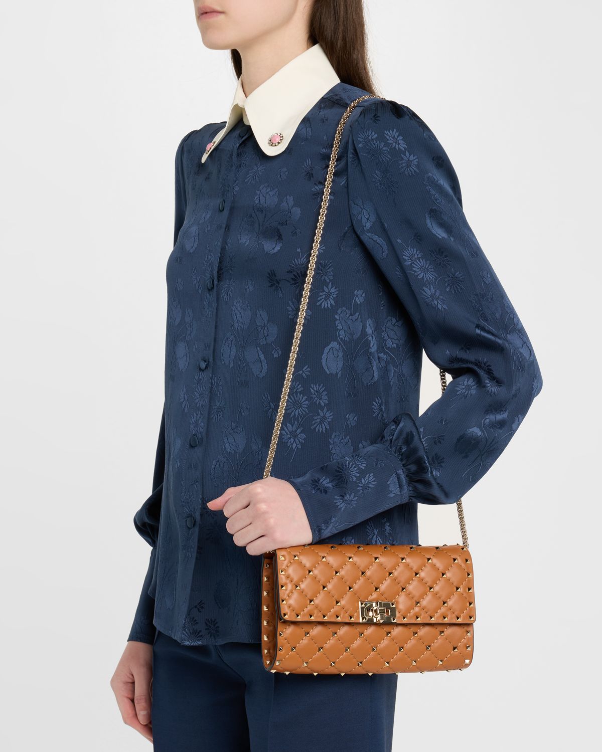 Valentino Garavani Rockstud Small Quilted Leather Shoulder Bag