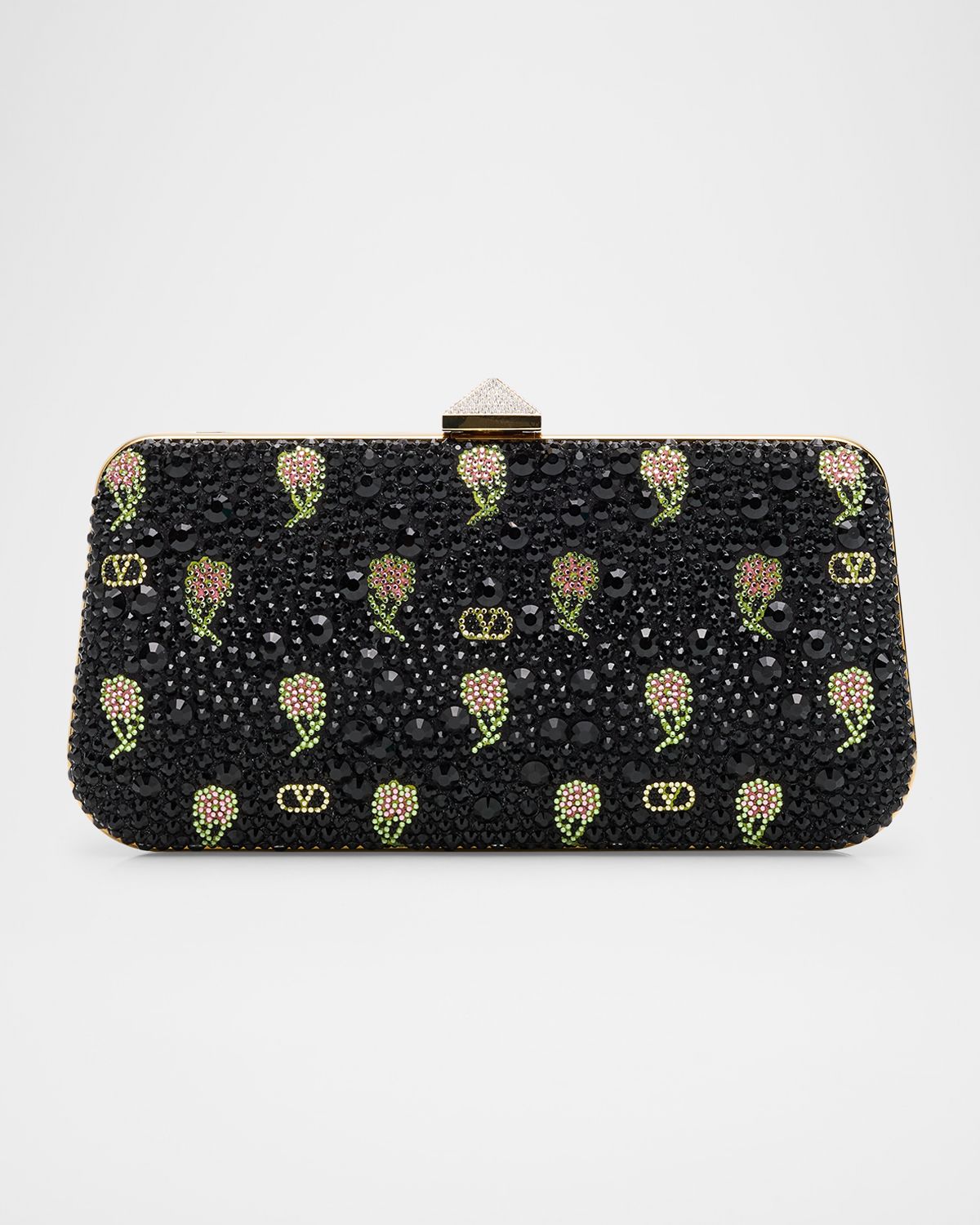 Valentino Garavani Carry Secrets VLOGO Flower Crystals Minaudiere