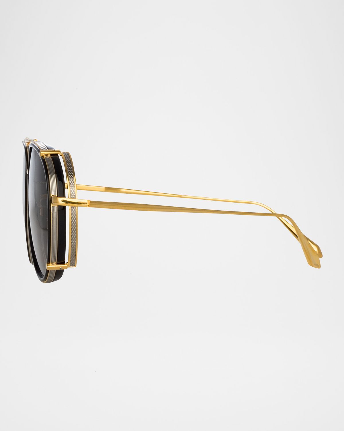 Linda Farrow Dimitri Titanium Aviator Sunglasses