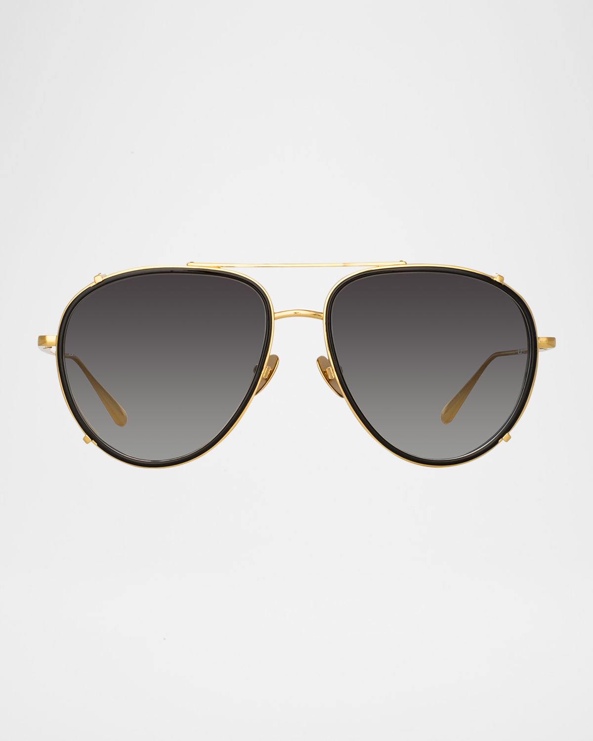 Linda Farrow Dimitri Titanium Aviator Sunglasses