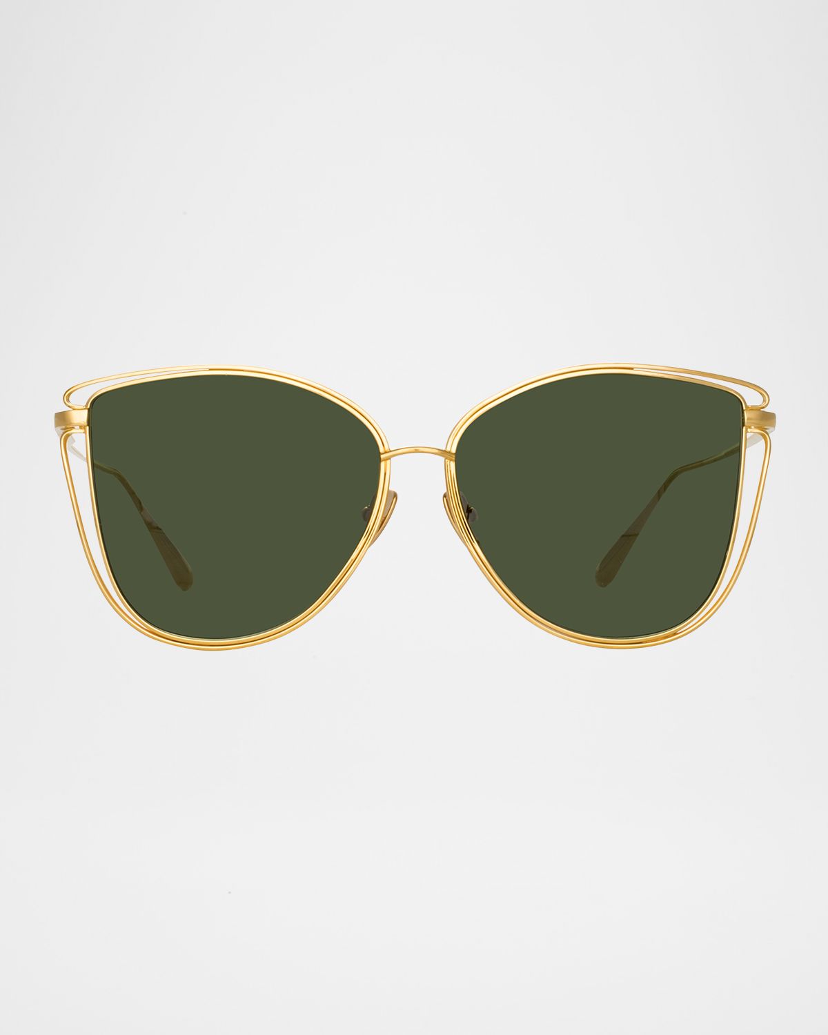 Linda Farrow Dinah Titanium Cat-Eye Sunglasses