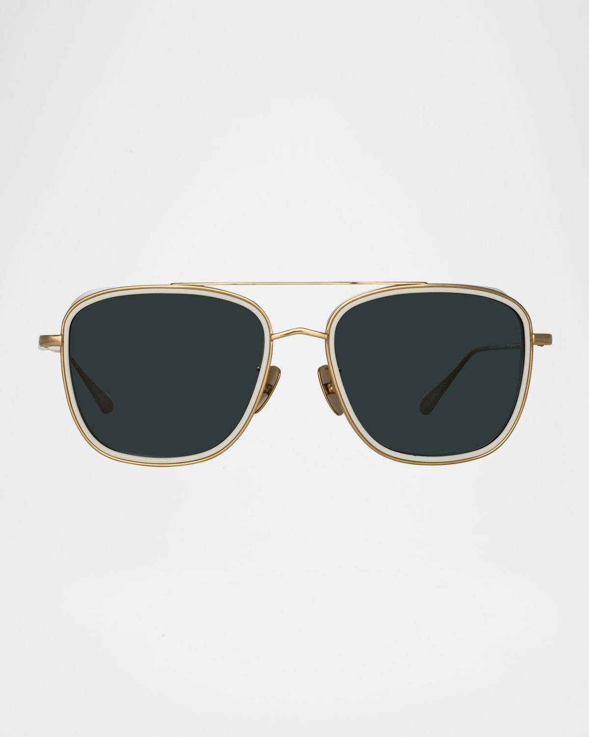 Linda Farrow Jarvis 18K Gold-Plated Titanium Aviator Sunglasses