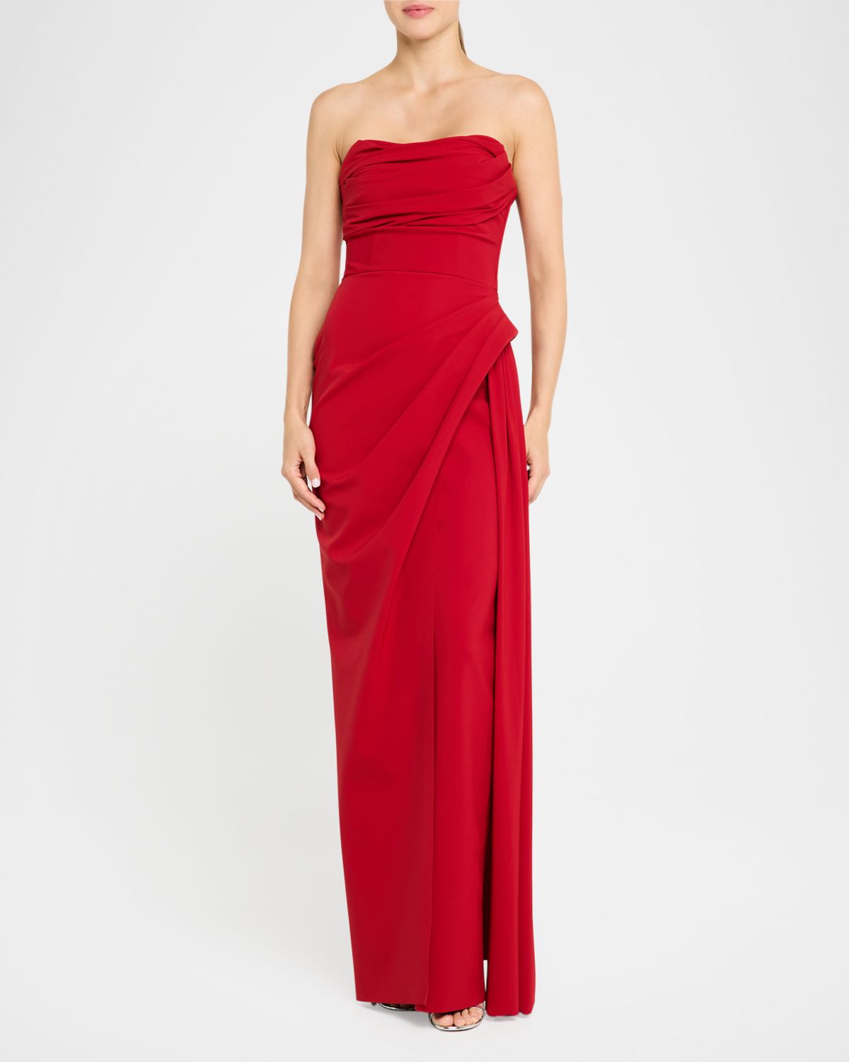 Chiara Boni La Petite Robe Strapless Ruched Column Gown