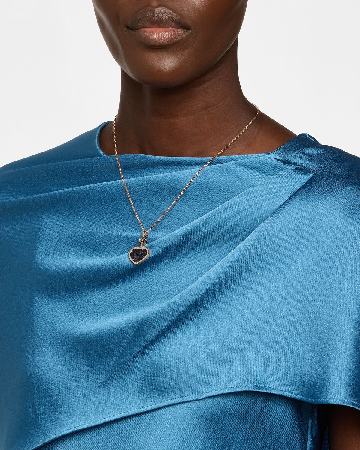 Chopard Happy Hearts 18K Rose Gold Aventurine Pendant Necklace