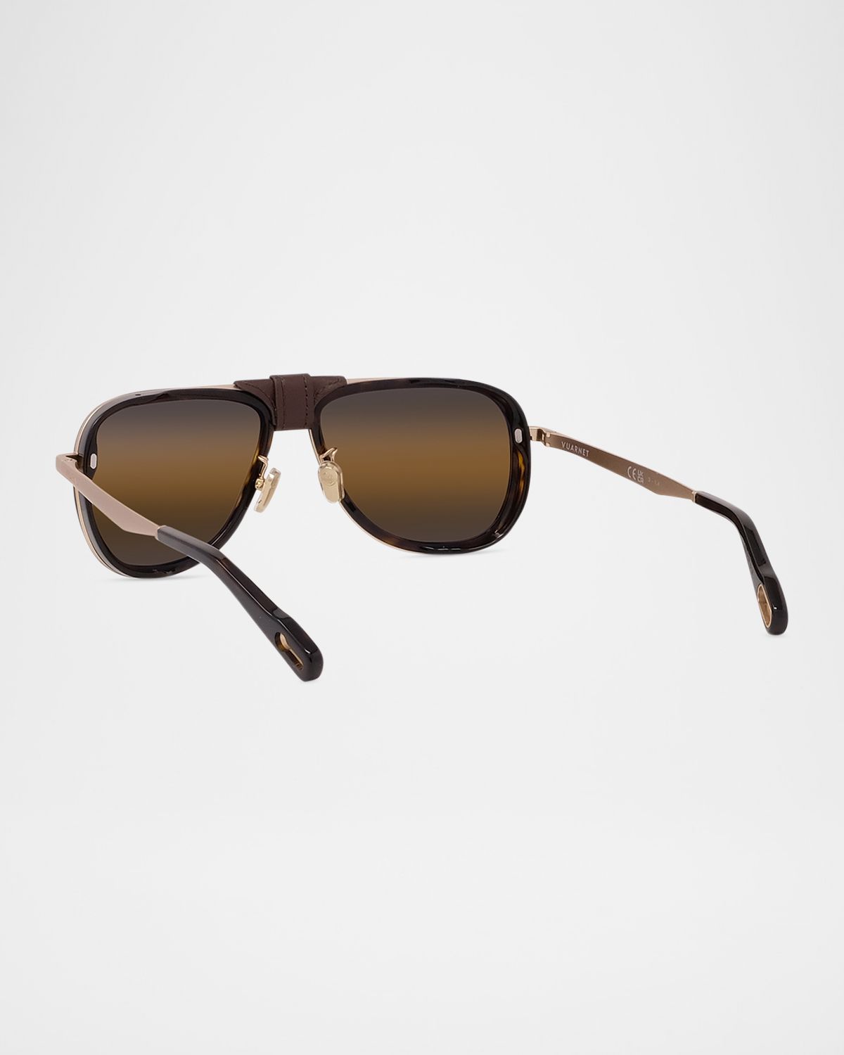 Vuarnet Men 's Glacier 03 Titanium Aviator Sunglasses with Side Shields and Cord