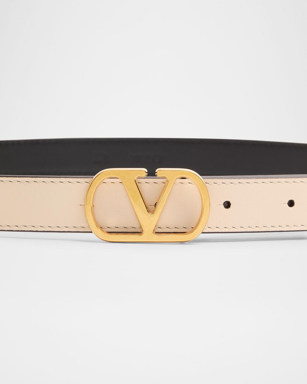 Valentino Garavani VLogo Signature Leather Skinny Belt, 20mm