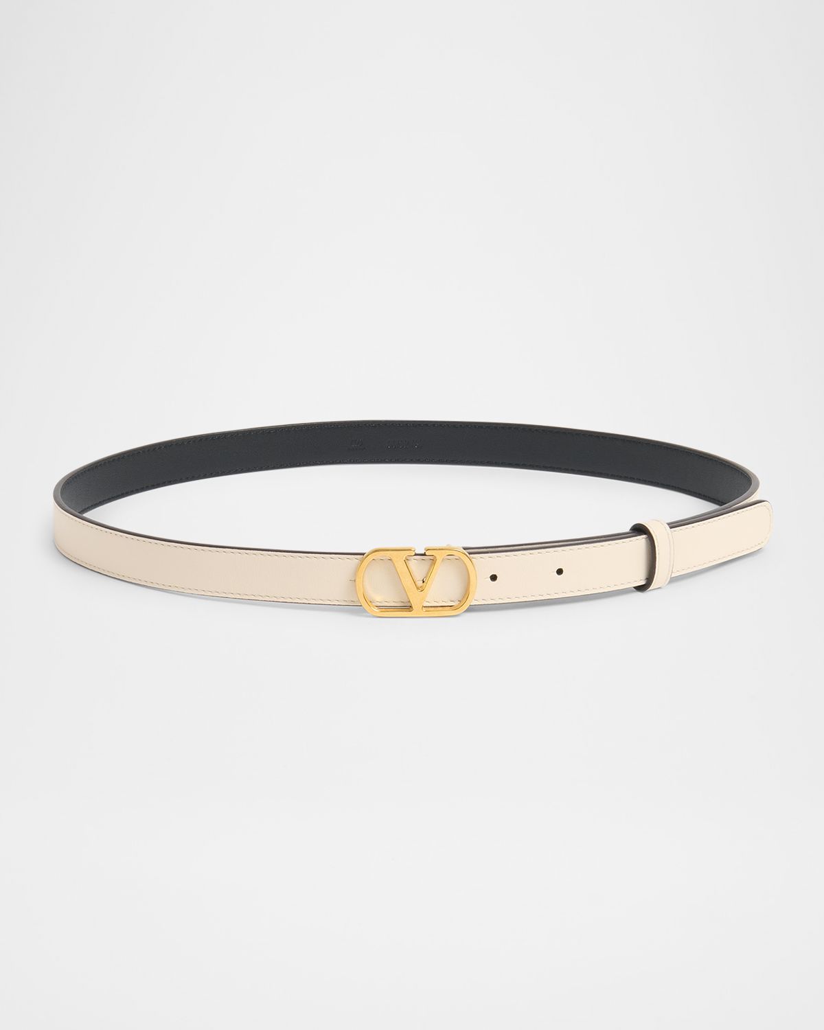 Valentino Garavani VLogo Signature Leather Skinny Belt, 20mm
