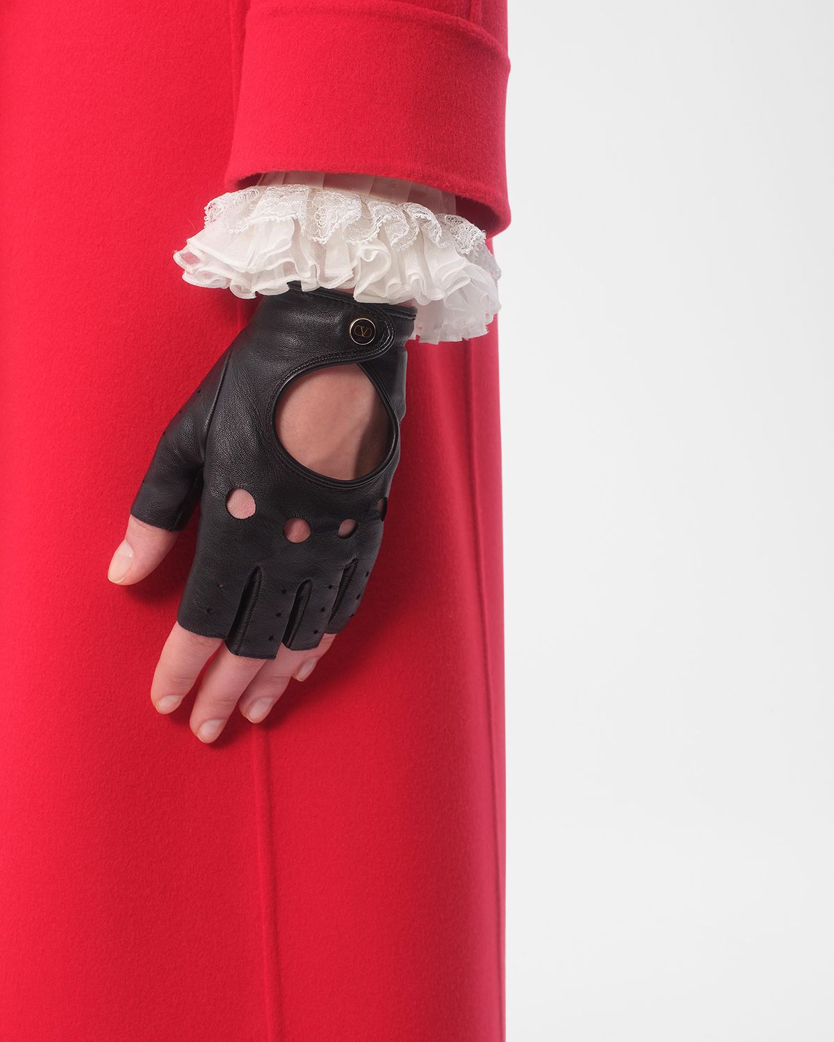 Valentino Garavani VLOGO Signature Leather Fingerless Gloves