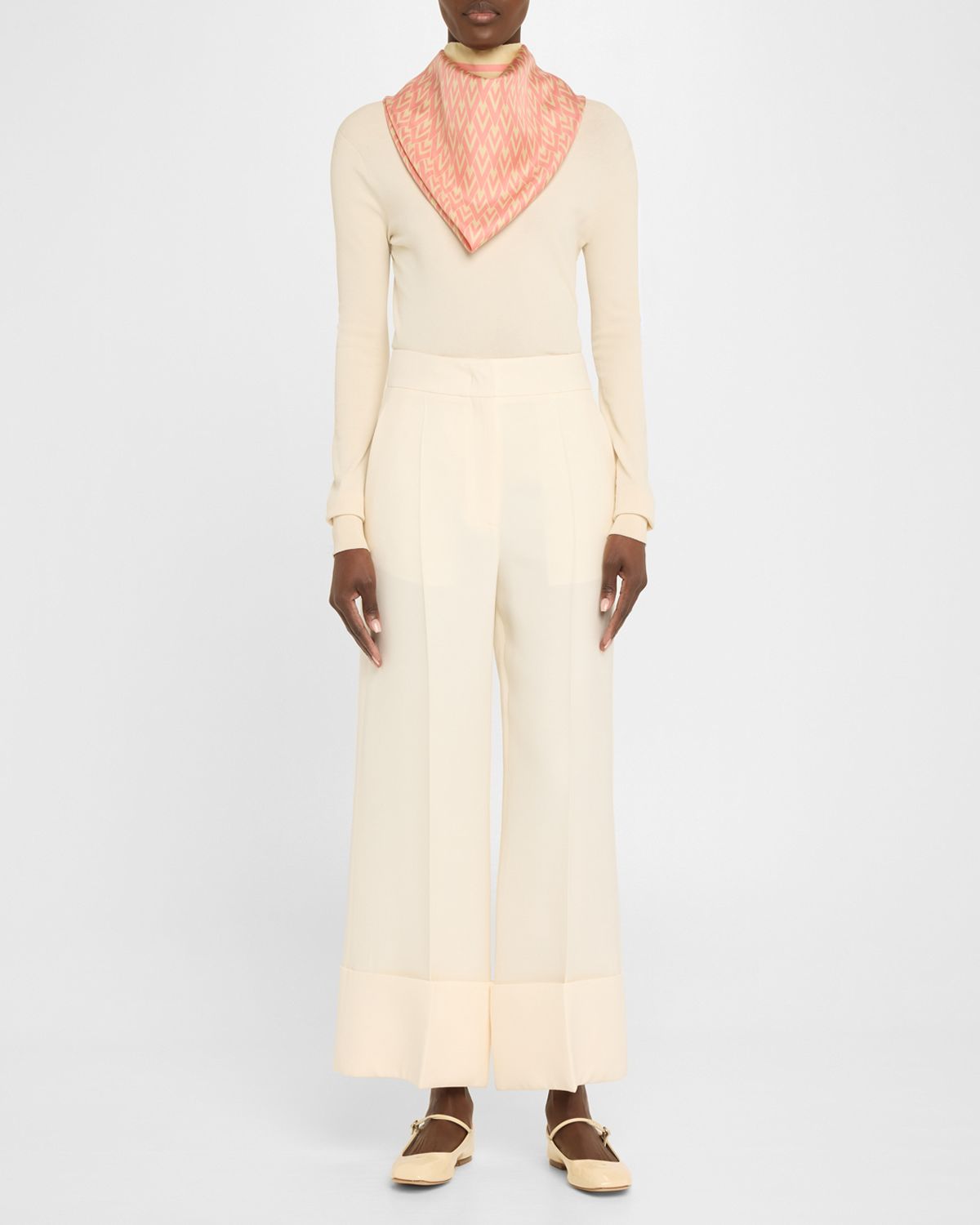 Valentino Garavani Monogram-Print Silk Scarf