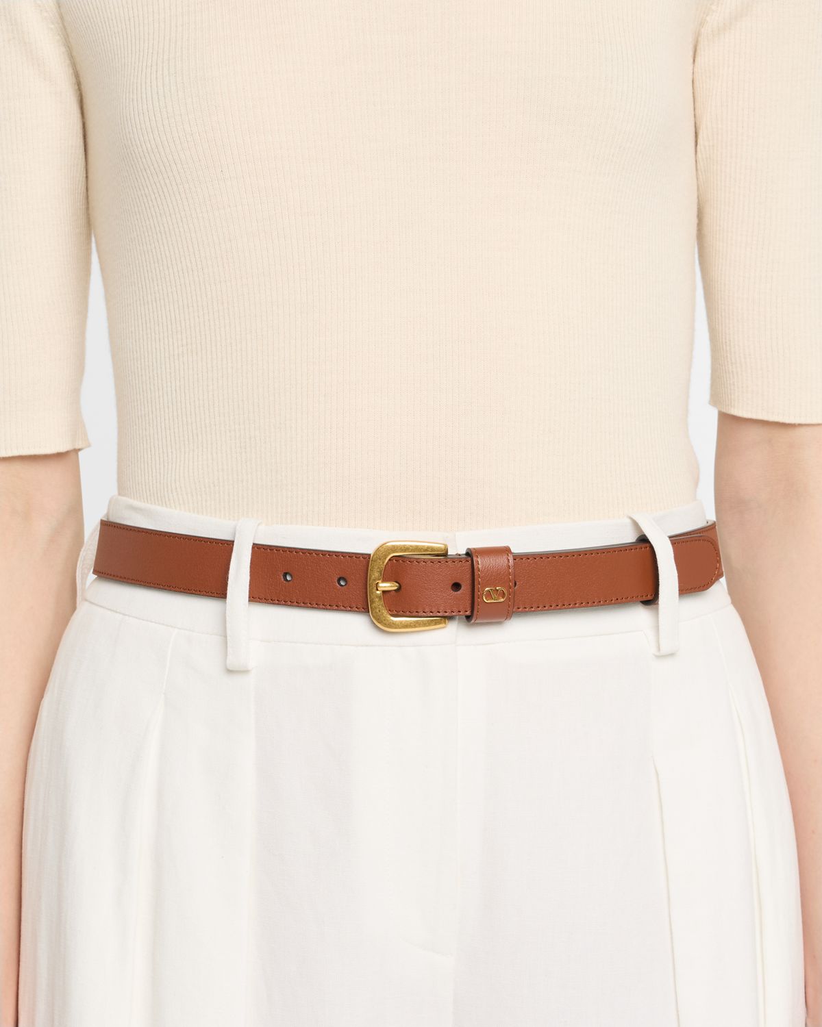 Valentino Garavani VLogo Signature Embellished Leather Belt, 25mm